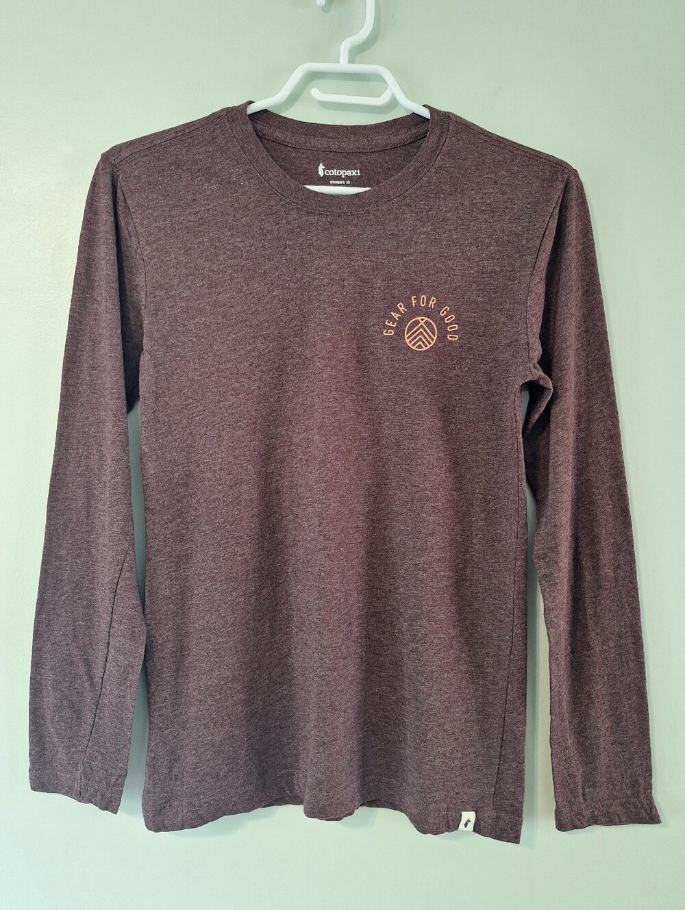cotopaxi Women''s Long-Sleeve T Shirt - Maroon Heather with Gold Logo - XS